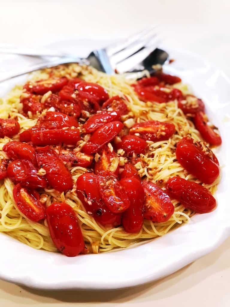 angel hair with tomatoes and herbs