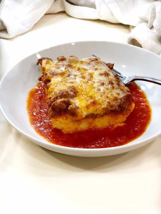 Italian Baked Polenta With Meat Sauce Keeping It Simple Italian