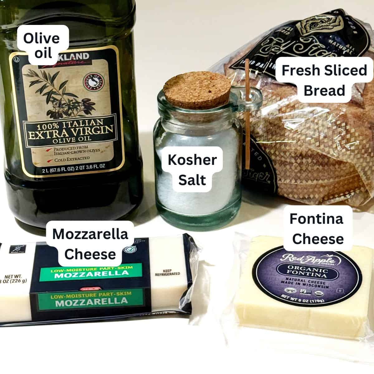 Grilled cheese ingredients.