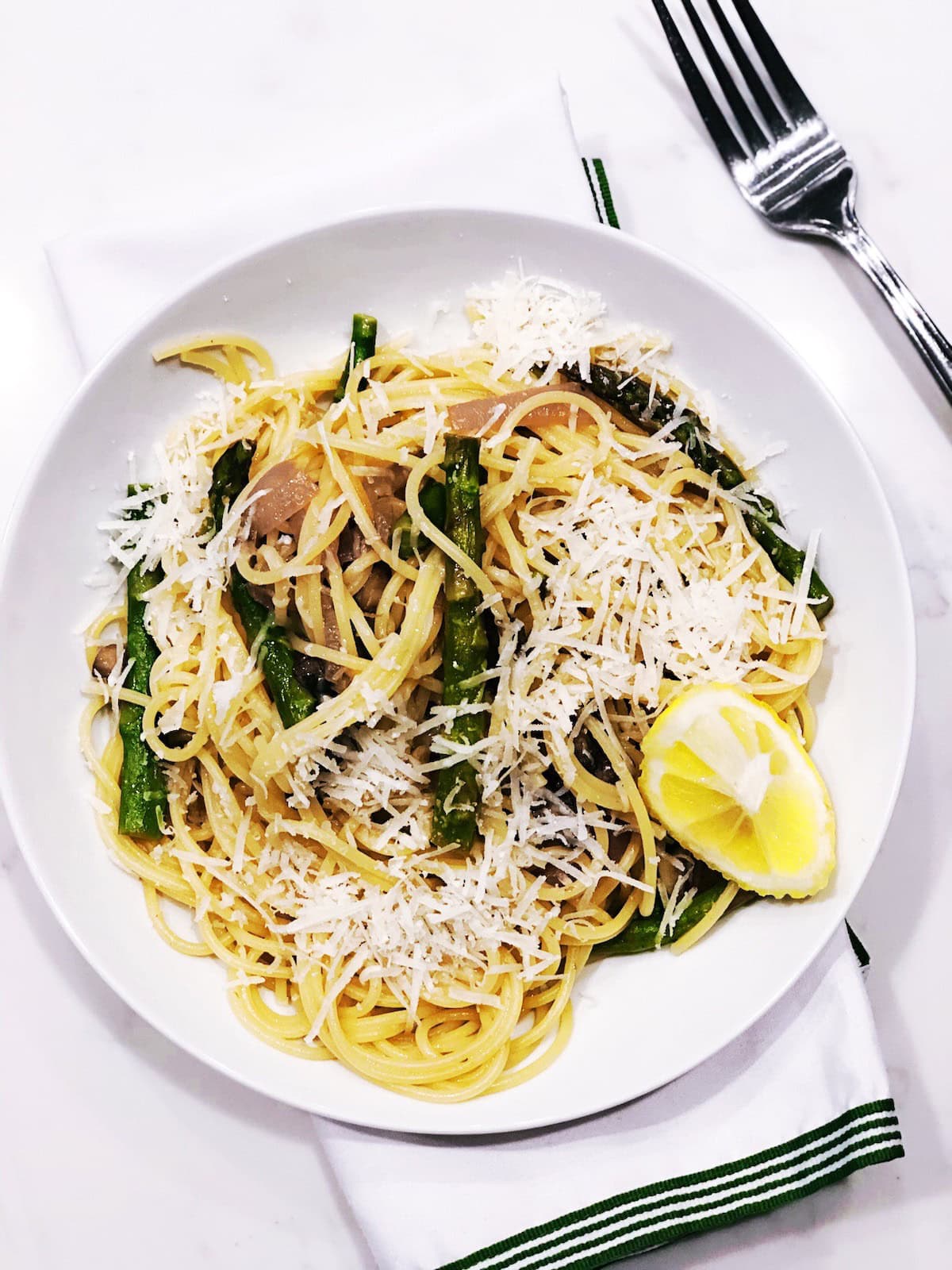 Asparagus Spaghetti in a bowl.