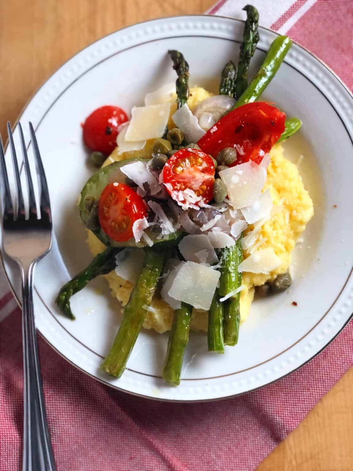 Easy Polenta With Roasted Vegetables Recipe - Keeping It Simple Italian