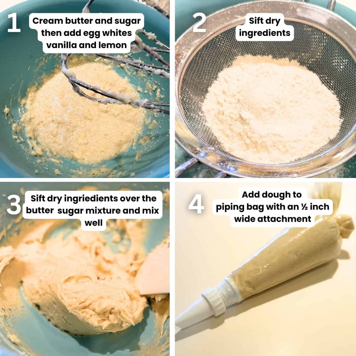 Preparing the cats tongue cookie dough.